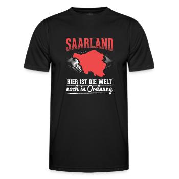 Saarland Saarländer - Männer Funktions-T-Shirt - Schwarz - Vorne - AI Model Male 178 dark (178cm)