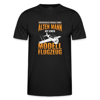 Modellflug - Männer Funktions-T-Shirt - Schwarz - Vorne - AI Model Male 178 dark (178cm)