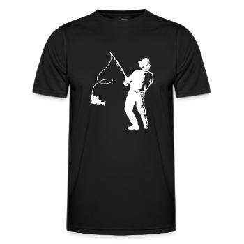 Angeln - Männer Funktions-T-Shirt - Schwarz - Vorne - AI Model Male 178 dark (178cm)