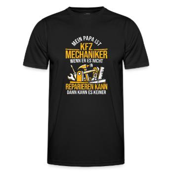 Mein Papa Ist KFZ Mechaniker Automechaniker KFZ - Männer Funktions-T-Shirt - Schwarz - Vorne - AI Model Male 178 dark (178cm)