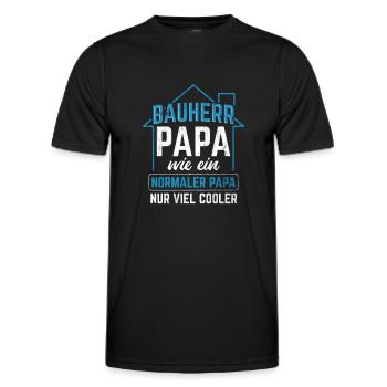 Bauherr Papa Viel Cooler Richtfest Hausbau Bauherr - Männer Funktions-T-Shirt - Schwarz - Vorne - AI Model Male 178 dark (178cm)