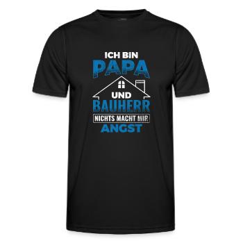 Papa Und Bauherr Nichts Macht Angst Vater - Männer Funktions-T-Shirt - Schwarz - Vorne - AI Model Male 178 dark (178cm)