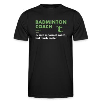 Sport Coach Definition Badminton - Men's Functional T-Shirt - black - Front - AI Model Male 178 dark (178cm)