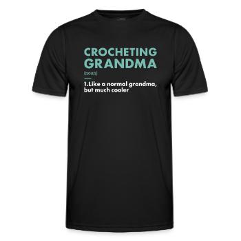 Crocheteur Mamie Définition Crochet - T-shirt sport Homme - noir - Devant - AI Model Male 178 dark (178cm)