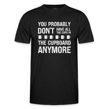 Denglisch Du Hast Wahrscheinlich Tassen Im Schrank - Männer Funktions-T-Shirt - Schwarz - Vorne - AI Model Male 178 dark (178cm)
