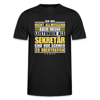 Unübertroffene Leistung als Sekretär - Männer Funktions-T-Shirt - Schwarz - Vorne - AI Model Male 178 dark (178cm)