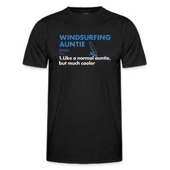 Sport Auntie Windsurfing - Men's Functional T-Shirt - black - Front - AI Model Male 178 dark (178cm)