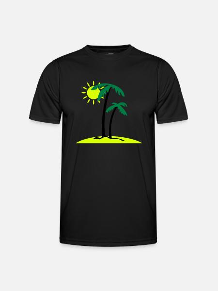 Palminsel - Männer Funktions-T-Shirt - Schwarz