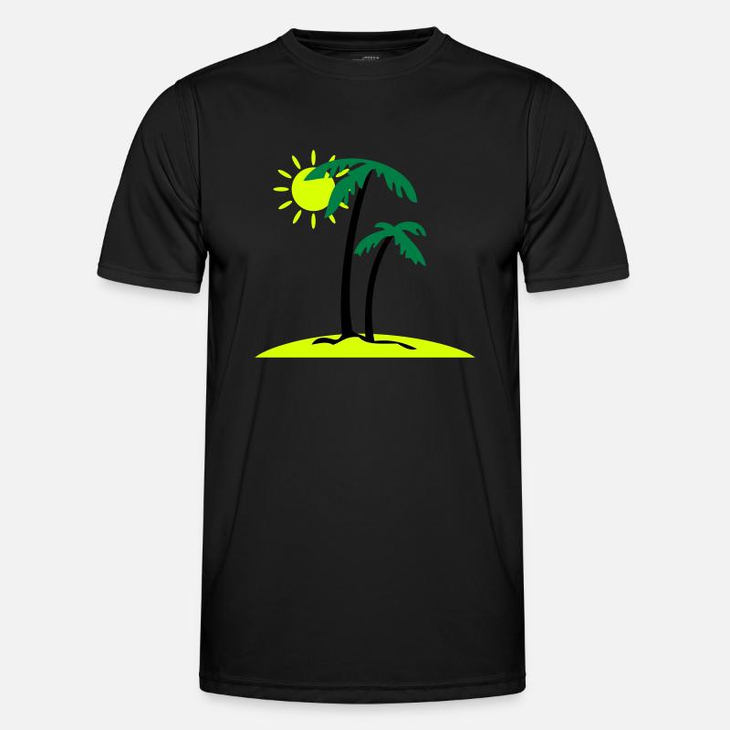 Palminsel - Männer Funktions-T-Shirt - Schwarz