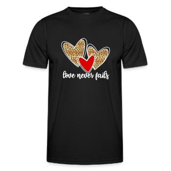 love never fails - Männer Funktions-T-Shirt - Schwarz - Vorne - AI Model Male 178 dark (178cm)