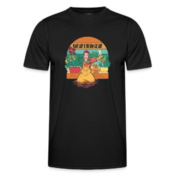 Plant lady is the new cat lady - Men's Functional T-Shirt - black - Front - AI Model Male 178 dark (178cm)