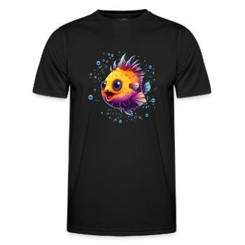 Poisson-globe - T-shirt sport Homme - noir - Devant - AI Model Male 178 dark (178cm)