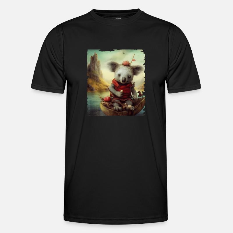 Süsser Koala im Boot Männer Funktions-T-Shirt