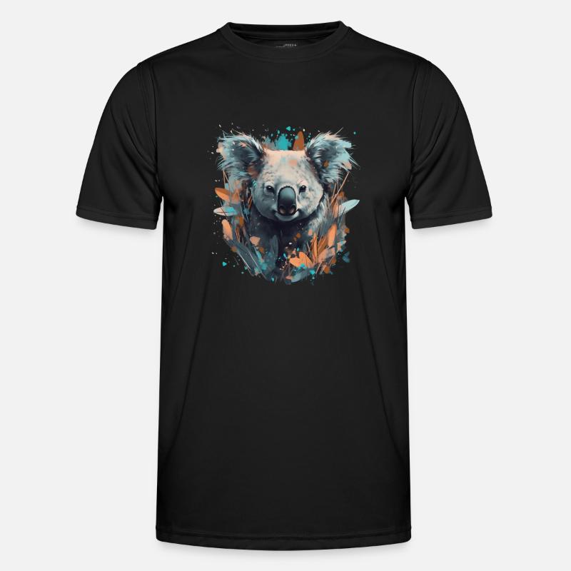 Koala Bear in Eucalyptus trees - Men's Functional T-Shirt - black