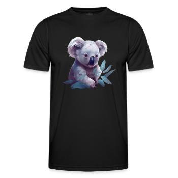 Koala mignon à la feuille d’eucalyptus - T-shirt sport Homme - noir - Devant - AI Model Male 178 dark (178cm)