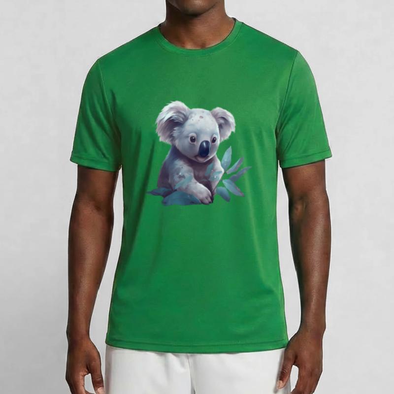 Cute koala with eucalyptus leaf Men's Functional T-Shirt