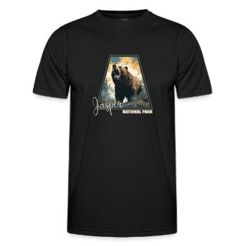Parc national Jasper - T-shirt sport Homme - noir - Devant - AI Model Male 178 dark (178cm)