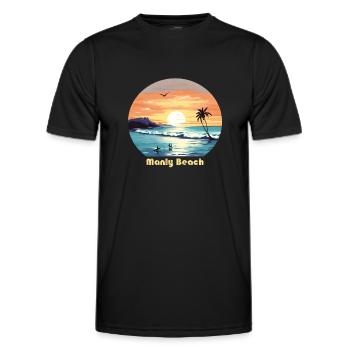 Plage de Manly - T-shirt sport Homme - noir - Devant - AI Model Male 178 dark (178cm)
