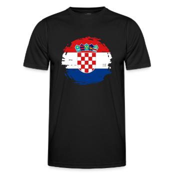 Kroatien Flagge Adria Zagreb Kroatische Fahne - Männer Funktions-T-Shirt - Schwarz - Vorne - AI Model Male 178 dark (178cm)