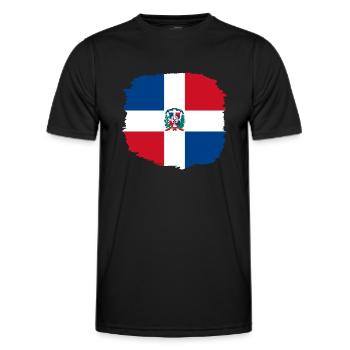 Drapeau de la République dominicaine Drapeau Dom Rep Voyage - T-shirt sport Homme - noir - Devant - AI Model Male 178 dark (178cm)
