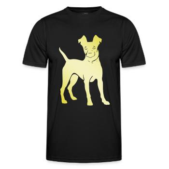Silhouette de chien Pinscher - T-shirt sport Homme - noir - Devant - AI Model Male 178 dark (178cm)