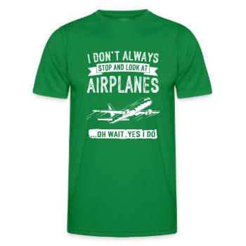 Airplane - Men's Functional T-Shirt - kelly green - Front - AI Model Male 178 dark (178cm)
