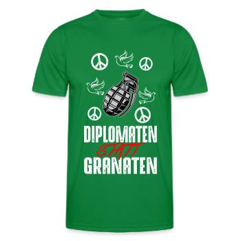 NO WAR - Männer Funktions-T-Shirt - Kelly Green - Vorne - AI Model Male 178 dark (178cm)