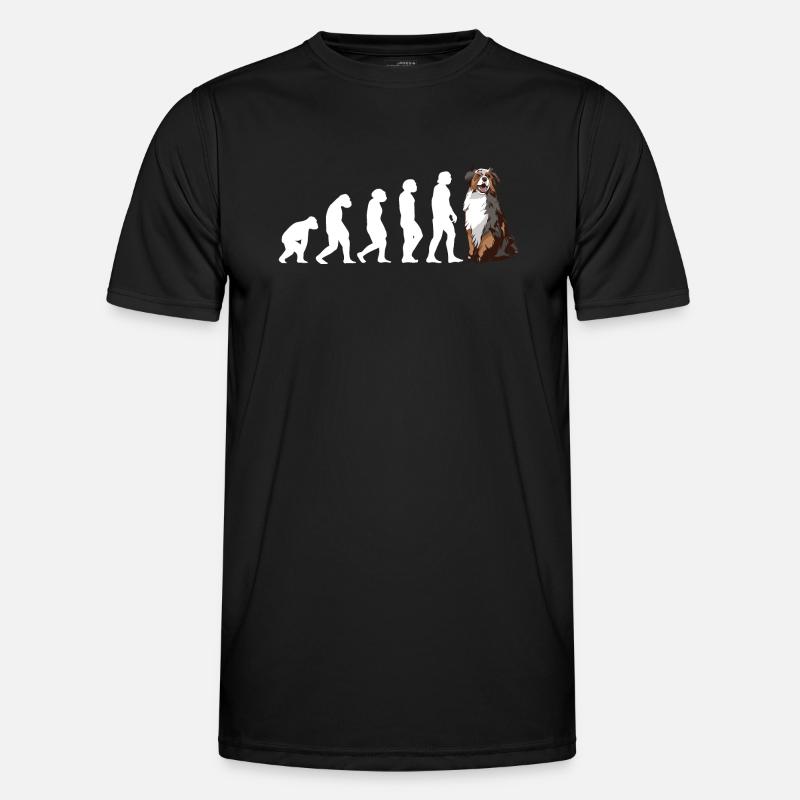 Dog Evolution Aussie - Männer Funktions-T-Shirt - Schwarz