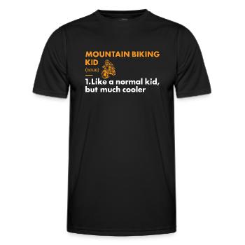 Biker Kid Definition Mountain Biking - Men's Functional T-Shirt - black - Front - AI Model Male 178 dark (178cm)