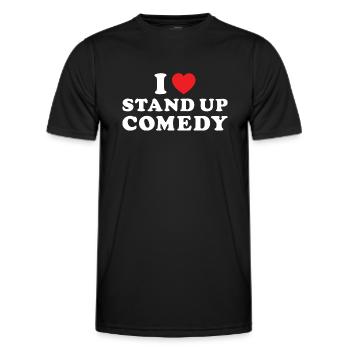 Comédien J’adore Comédie de stand up - T-shirt sport Homme - noir - Devant - AI Model Male 178 dark (178cm)