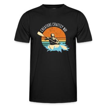 Creature Crafts? No! Whitewater Kayaking - Men's Functional T-Shirt - black - Front - AI Model Male 178 dark (178cm)