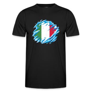 Drapeau italien vintage drapeau italien look usé - T-shirt sport Homme - noir - Devant - AI Model Male 178 dark (178cm)