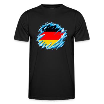 Deutschland Flagge Deutsche Fahne Used Look Heimat - Männer Funktions-T-Shirt - Schwarz - Vorne - AI Model Male 178 dark (178cm)