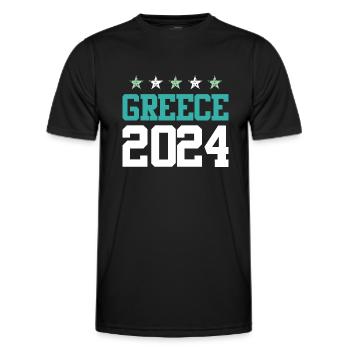 Circuits Grèce 2024 - T-shirt sport Homme - noir - Devant - AI Model Male 178 dark (178cm)