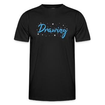 Drawer Drawing - Men's Functional T-Shirt - black - Front - AI Model Male 178 dark (178cm)