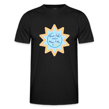 Coule comme de l’eau, brille comme une étoile - T-shirt sport Homme - noir - Devant - AI Model Male 178 dark (178cm)