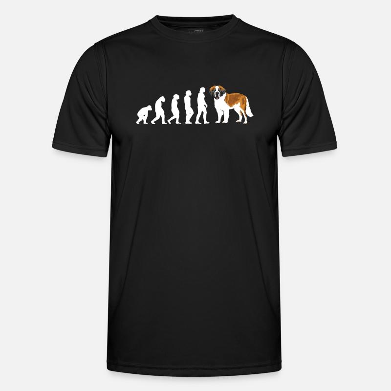 Evolution Saint Bernard - Männer Funktions-T-Shirt - Schwarz