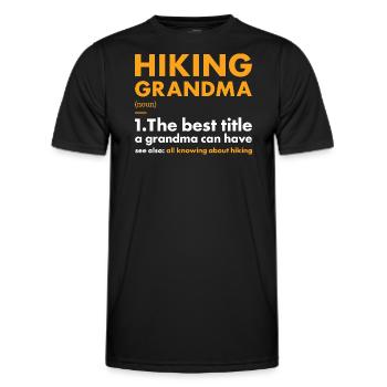 Hiker Grandma Definition Hiking - Männer Funktions-T-Shirt - Schwarz - Vorne - AI Model Male 178 dark (178cm)