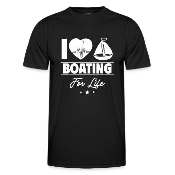 I love boating – passion for life - Men's Functional T-Shirt - black - Front - AI Model Male 178 dark (178cm)
