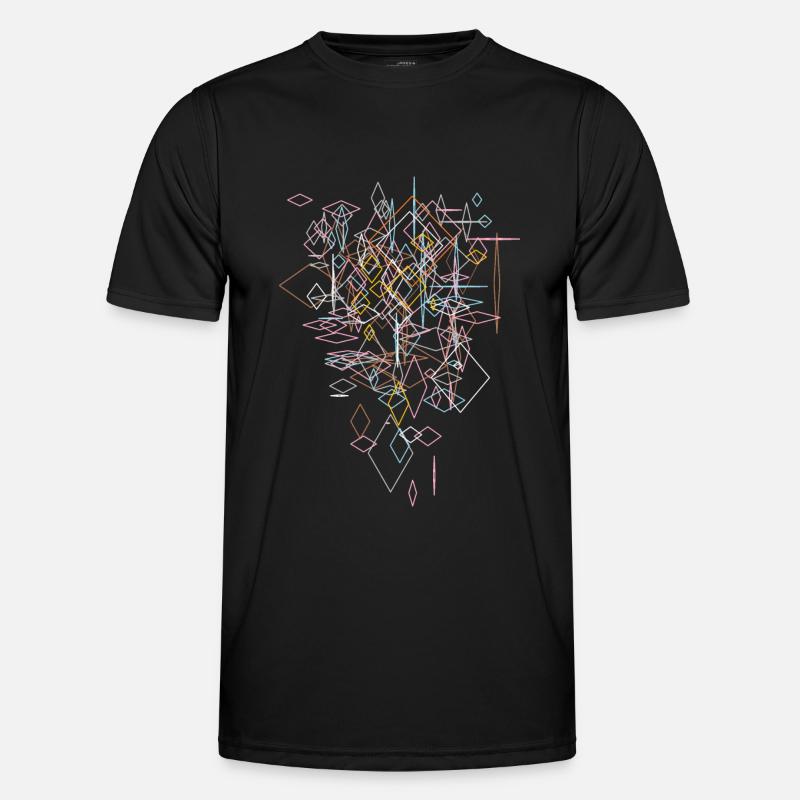 Abstract graphic "check" - Men's Functional T-Shirt - black