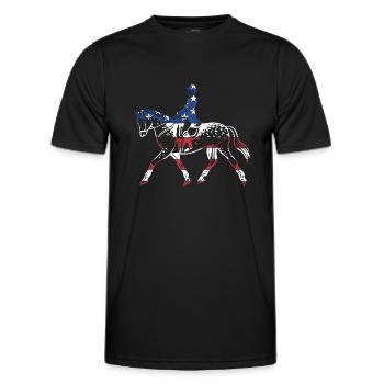 Rider Us Flag Cross Country - Männer Funktions-T-Shirt - Schwarz - Vorne - AI Model Male 178 dark (178cm)