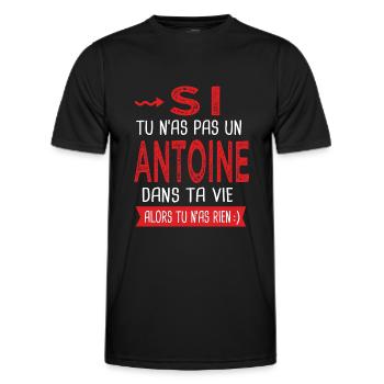 Antoine tu n as pas un antoine dans ta vie Humour - T-shirt sport Homme - noir - Devant - AI Model Male 178 dark (178cm)