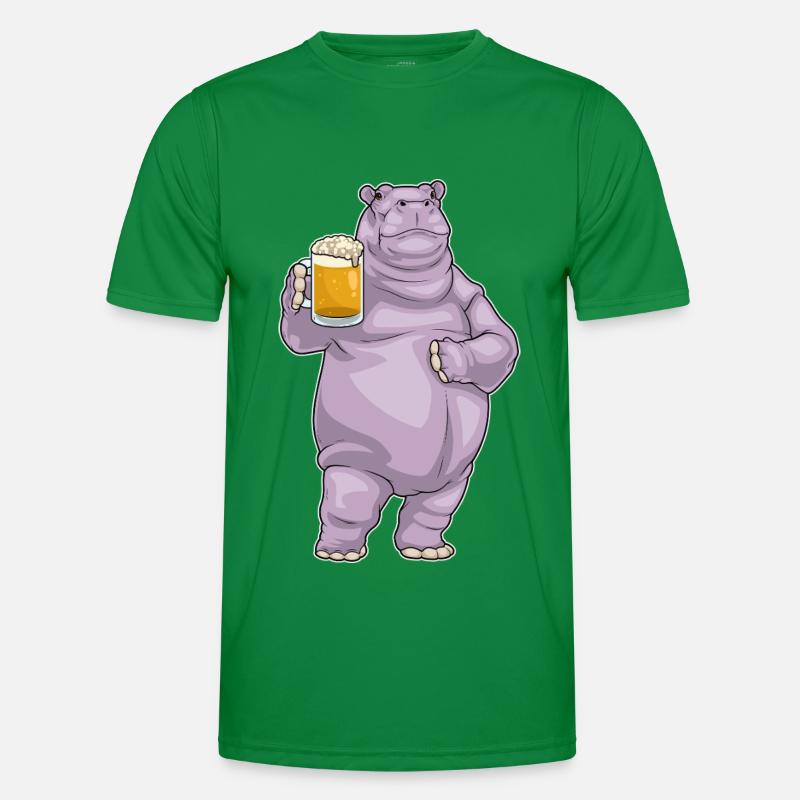 Hippo Pitcher Beer Men's Functional T-Shirt