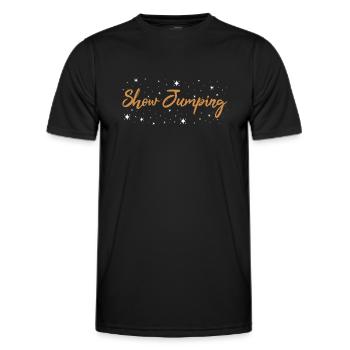 Jumper Show Jumping - Men's Functional T-Shirt - black - Front - AI Model Male 178 dark (178cm)