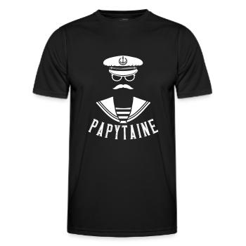 Papytaine du bateau - T-shirt sport Homme - noir - Devant - AI Model Male 178 dark (178cm)
