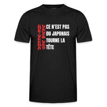 Tourne la tête humour bière - T-shirt sport Homme - noir - Devant - AI Model Male 178 dark (178cm)