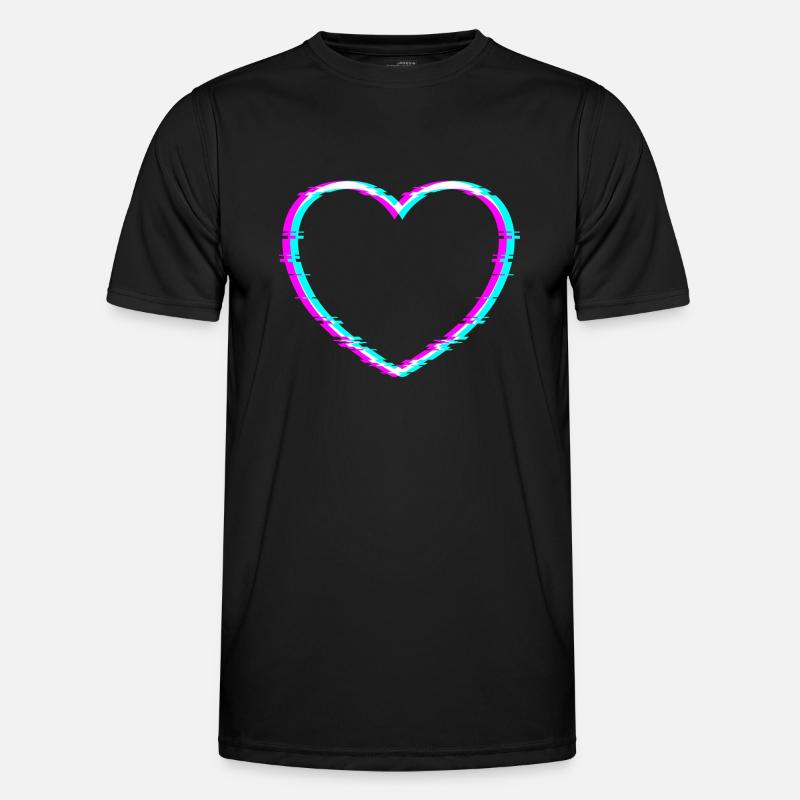 Heart | With cool digital distortion effect Men's Functional T-Shirt