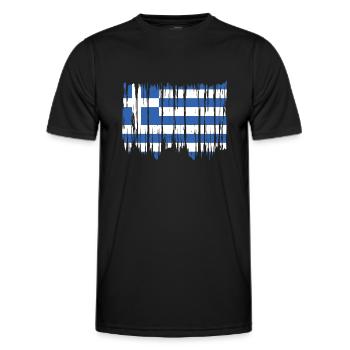 Griechenland Flagge Hellas Athen Griechische Fahne - Männer Funktions-T-Shirt - Schwarz - Vorne - AI Model Male 178 dark (178cm)