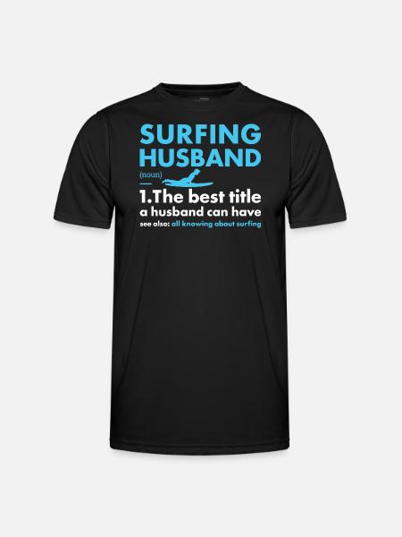 Sport Husband Surfing - Men's Functional T-Shirt - black
