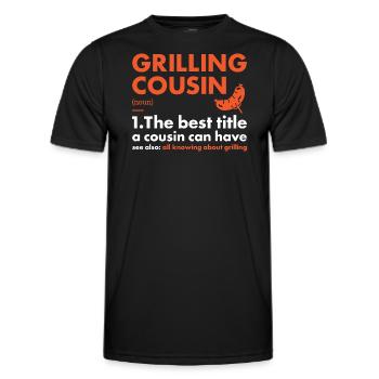 Griller Cousin Definition Grilling - Men's Functional T-Shirt - black - Front - AI Model Male 178 dark (178cm)